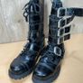 Alpha Rangers 14 Hole Black Combat Boots Buckle Gothic Biker Size UK 6 EU 40 Image 4