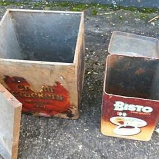 2 Vintage Display / Storage Tins