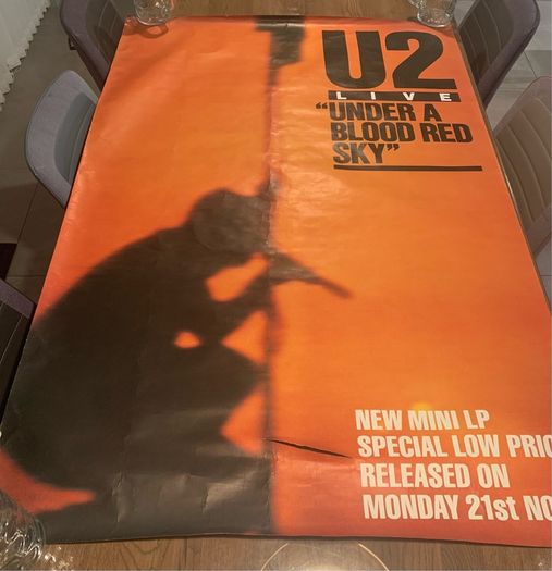 U2 - Very Rare- Under A Blood Red Sky 1983 US promotional subway fly poster