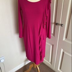 Louise Kennedy deep pink occasion dress - size 14