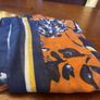 SAMOON scarf in navy with burnt orange and white Image 4