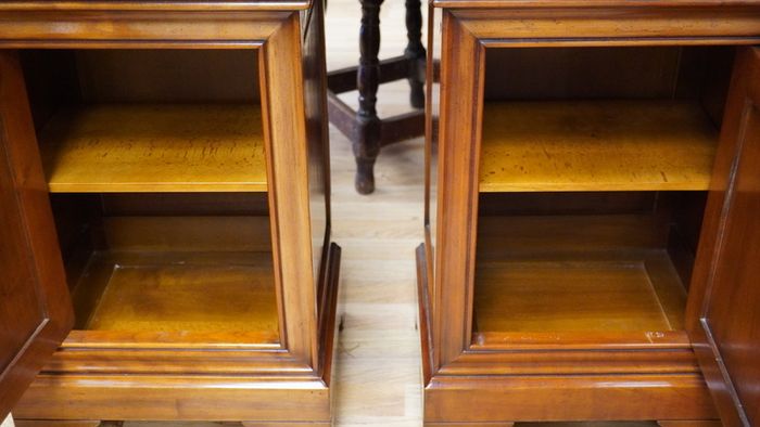 Pair of Cherry Wood Bedside Cabinets
