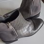JustFab - Camille Geometric Quilt Chrome Zipped Ankle Boots Image 2