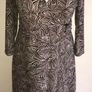 Sigrid Olsen Faux Wrap Dress. Long Sleeve. Brown & Cream Leaf Pattern. Size L. Measurements in Description. Image 7
