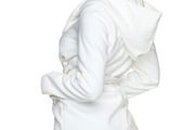 premium quality white soft coat fits s sm m with hood