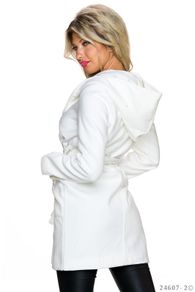 premium quality white soft coat fits s sm m with hood