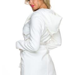 premium quality white soft coat fits s sm m with hood