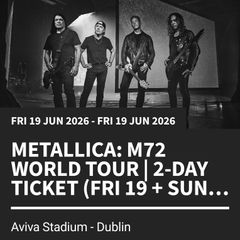Metallica Seating 3x Fri & Sun