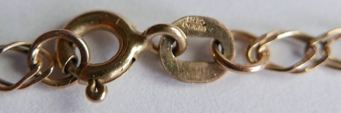 Vintage Solid 9ct Yellow Gold 375 Fancy Link Bracelet. Length 8" - 1,2g