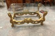 Old glass topped gilt wood table