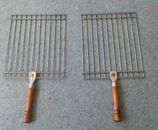 Stainless Steel Barbecue Roasting Rack Grid with Wooden Handle. 9Euro Each