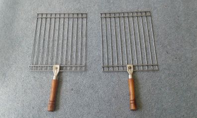Stainless Steel Barbecue Roasting Rack Grid with Wooden Handle. 9Euro Each