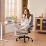 Office Chairs for Home, Ergonomic Office Chair with Footrest, 90-135 Recline, 150kg Heavy Duty Fabric Computer Desk Chair with Linkage Armrests, Adjustable Height for Napping and Gaming Image 2