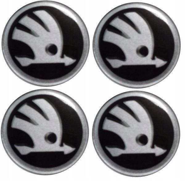 4x 65mm Car Alloy Wheel Center Hub Caps Stickers Emblems Curved For New Skoda 4pcs
