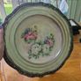 Portugueuse hand painted porcelain plate on Pewter Image 2