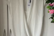 top Bnwt white chiffon wrap effect front size xl