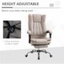 Office Chair Microfibre Desk Chair with Reclining Function Armrests Swivel Wheels Footrest Beige Image 2