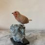 Hand-Carved Gemstone European Robin Image 3