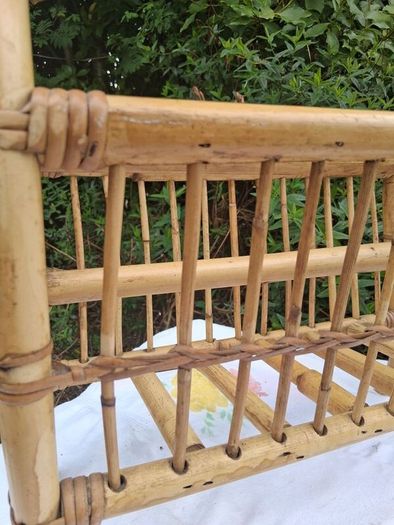 Vintage Bamboo and Rattan Magazine Rack