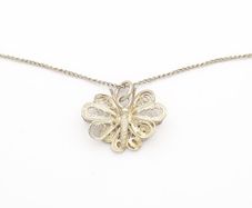 Vintage 925 Sterling Silver Filigree Butterfly Necklace