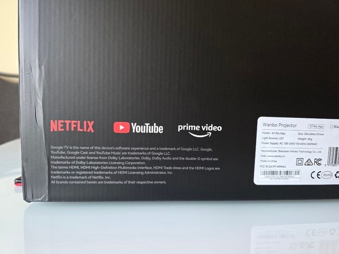 Wanbo X7 Pro Max Smart Projector 1500 ANSI, Official Google TV, 1080p HDR10 (Brand New / Sealed)