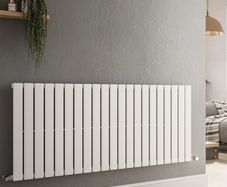 White Horizontal Flat Radiator 60cm/143cm Single Panel