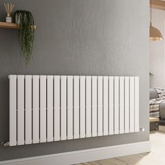White Horizontal Flat Radiator 60cm/143cm Single Panel