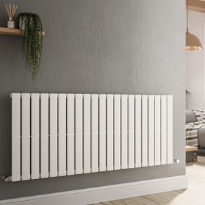 White Horizontal Flat Radiator 60cm/143cm Single Panel