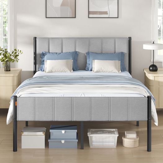 Double Metal Bed Grey (197 x 136.5 x 104 cm)