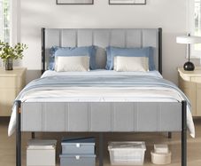 Double Metal Bed Grey (197 x 136.5 x 104 cm)