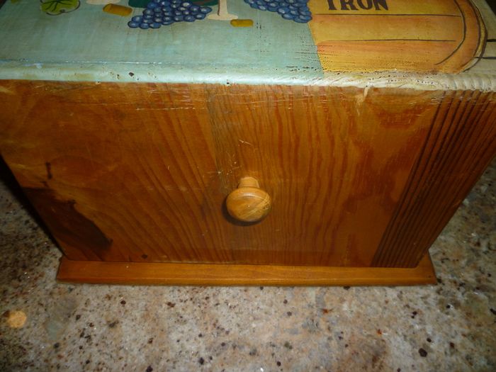 Wine rack Wooden Storage Box Crate Hand Painted. Vintage