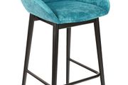 Azure Haven Armrest Stool  Luxurious Blue Bucket Bar Seating