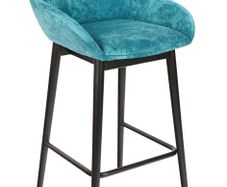Azure Haven Armrest Stool  Luxurious Blue Bucket Bar Seating