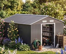 XL Metal Shed Tool Shed, Galvanised Metal