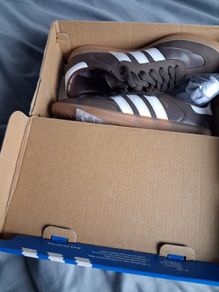 Addidas samba brown and white trainers brand new