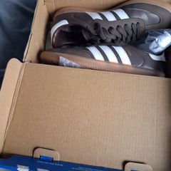 Addidas samba brown and white trainers brand new