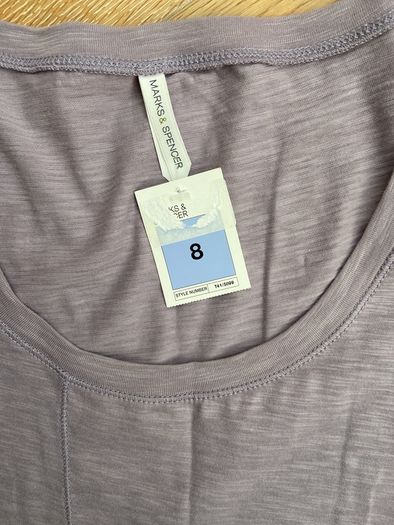 Brand New M&S Lilac Tunic Style Top Size 8