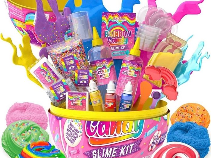 Rainbow Egg Candy Slime Kit, Complete Rainbow Toys Set in One Candy Slime Kit to Make Cloud Slime, Cotton Candy Slime & More (FREE POSTAGE)