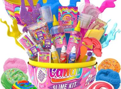 Rainbow Egg Candy Slime Kit, Complete Rainbow Toys Set in One Candy Slime Kit to Make Cloud Slime, Cotton Candy Slime & More (FREE POSTAGE)