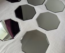 Octagon Glass Mirror Plates x7