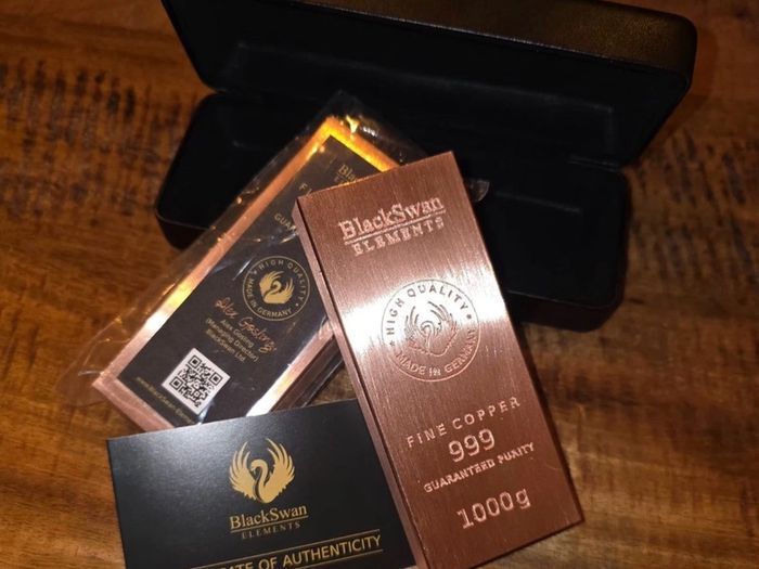Black Swan 1kg copper bar. New