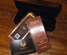 Black Swan 1kg copper bar. New