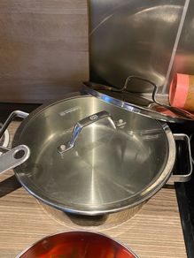 10 in stainless steel heavy bottom pot and 1.5L IKEA saucepan