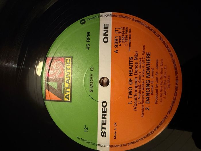 Stacey Q Two Of Hearts Original 1986 UK 12 inch European Dance Mix