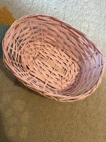 small pink basket