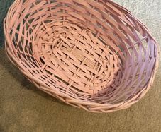 small pink basket