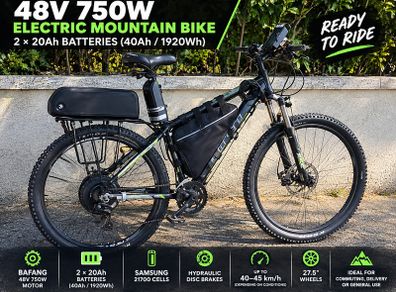 Electric bike 750 W, x 2 batteries 48V 20A