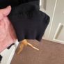 Muji size 12 black cotton top with ribbed cuff Image 3