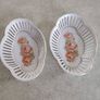 SET OF 2 Bavaria Schumann reticulated tray or dish hand painted floral pattern perfect dresser dish Image 9