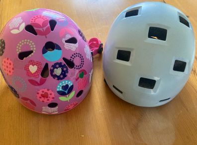 2 kids helmets